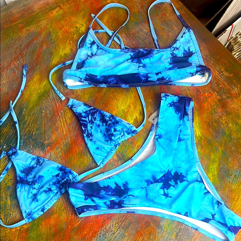 Set of 3: Blue White Bikini Bundle Sz. S swimsuit